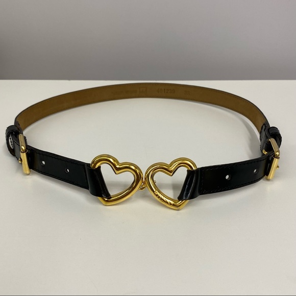 ❤️SOLD❤️ Moschino Double Heart Belt Redwall 38 - Picture 7 of 8